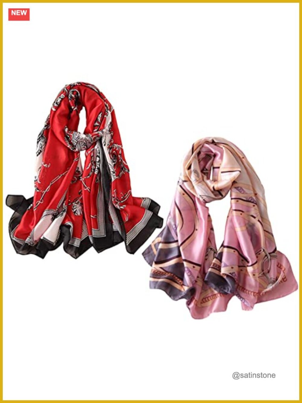 100% Mulberry Silk Scarf Long Lightweight Shawl Wrap 70x35